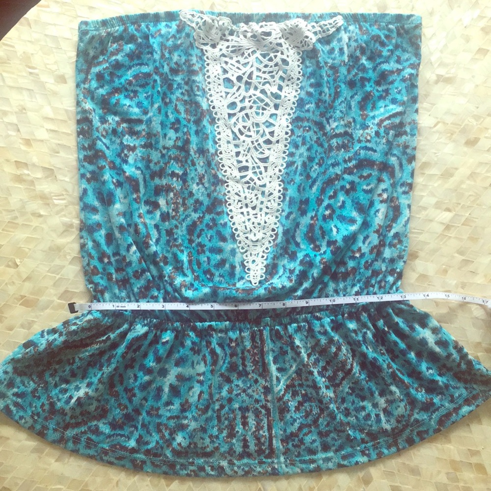 💙Strapless animal wedding something blue tube top